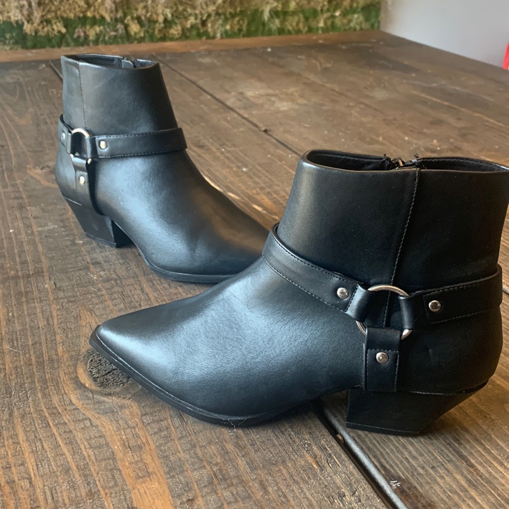 ASOS pointed toe boots with buckle
